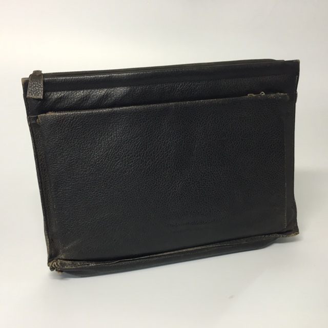 DOCUMENT WALLET, Black Leather Grain